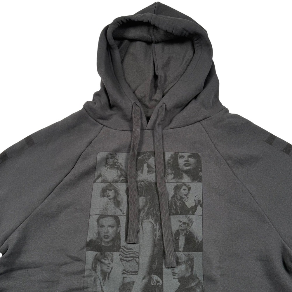 Taylor Swift The Eras Tour Hoodie Unisex Large Gray Photo Grid Concert Merch